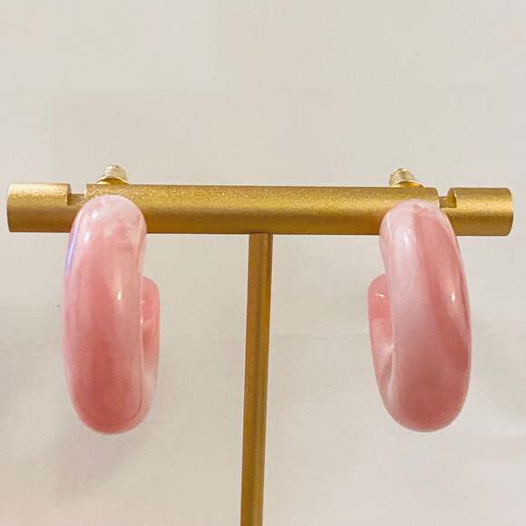 Chunky Acrylic Hoop Earrings - Picture 2 of 2